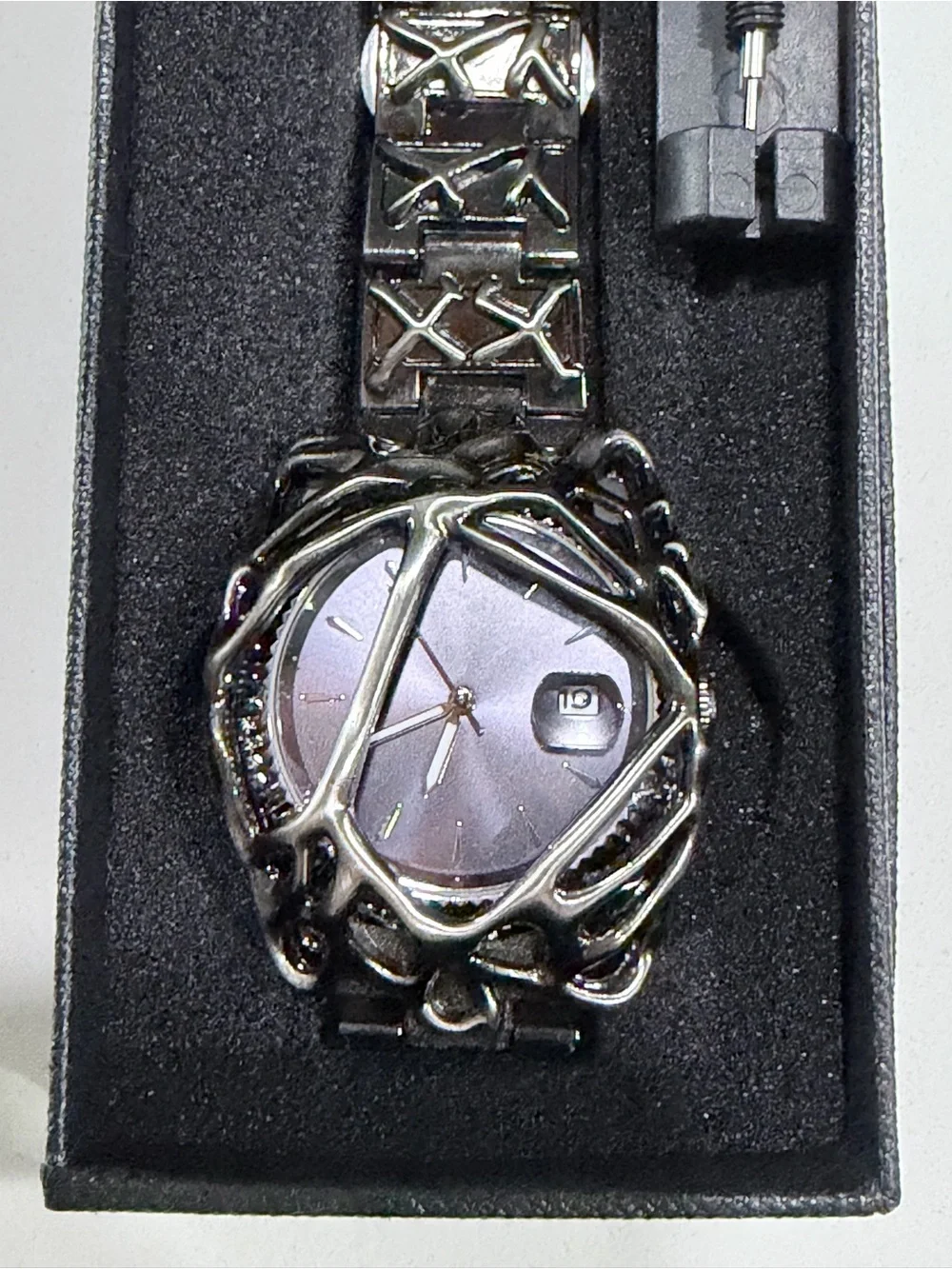 Gothic Wristwatch Noctra Watch Comes With Nice Black Box Link Removal Tool